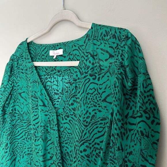 Parker JADED JAGUAR Arya Animal Print Wrap Blouse, US Small - Picture 11 of 11